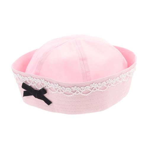 GAROZATION Hut Spitzenmütze baskenmütze Matrosenmützen für Damen Matrosen-Cosplay-Hüte für Party Matrosen-Cosplay-Hüte für Männer Damen Matrosen-Cosplay-Mütze Frauen Hüte Baumwolle Rosa von GAROZATION