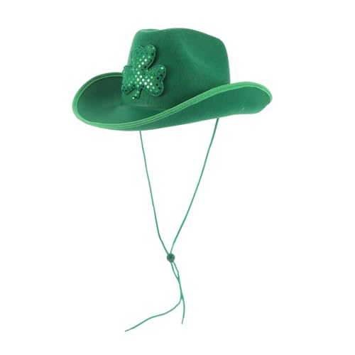 GAROZATION Kleeblatt-cowboyhut St. Patrick's Day Gastgeschenke St Patricks Day Hüte Für Männer Foto-requisite St. Patricks Day Partyhut Requisite St. Patricks Day Cap-requisite Green Stoff von GAROZATION