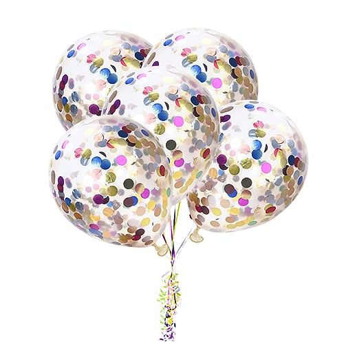 GAROZATION Konfetti Ballons Mit Glitzer Für Partydekorationen Hochzeit Geburtstag Shower Und Feiertagsfeiern Bunte Latexballons Mit Buntem Konfetti von GAROZATION