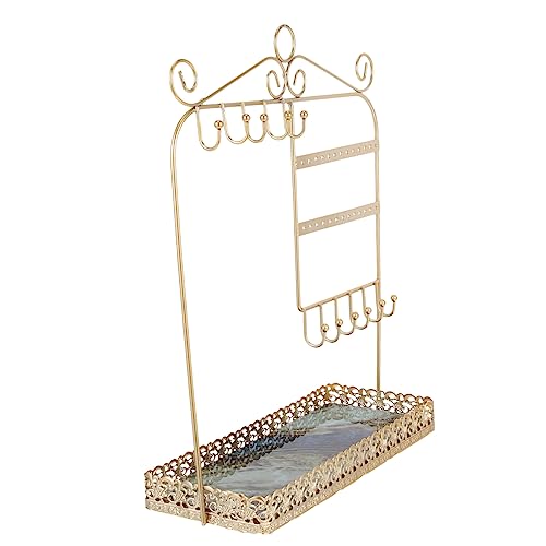 GAROZATION Schmuckständer Ringschmuck Steigleitung Schmuck-organizer-ständer Schmuck Tabletts Platte Stand Ringorganisator Schublade Stift Gürtel Staffelei Stehen Ohrring Digital Golden Eisen von GAROZATION