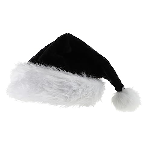 GAROZATION Schwarze üsch Weihnachtsmütze Für Erwachsene Lustige Weihnachts Und Halloween Hut Accessoires Für Partys Und Festlichkeiten Ideal Für Kostüme Und Foto Requisiten von GAROZATION