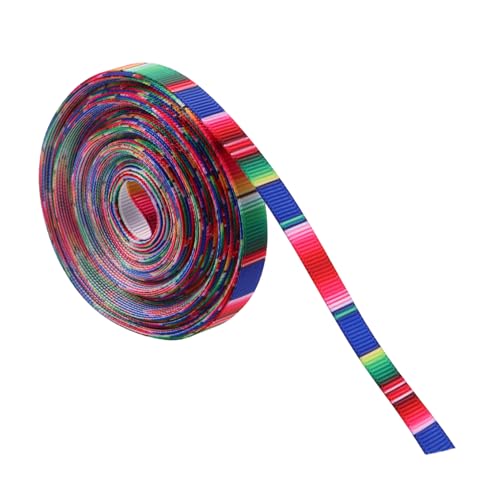 GARVALON 1 Rolle Buntes Mexikanisches Serape-band Für Bastelarbeiten, Geschenkverpackungen, Partydekorationen, Haarschleifen Und Nähzubehör, Ideal Für Mexikanische Feiern B von GARVALON