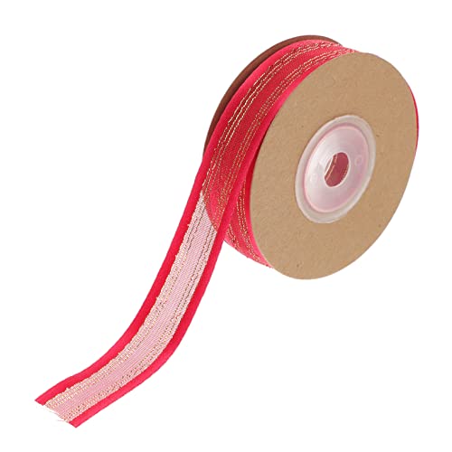 GARVALON 1 Rolle doppelseitiges Band DIY-Band basteln Band machen Haarband Kuchendekoration Geschenkband seidenband ribbon Band zum Basteln Bänder zum Verpacken von Geschenken Garn rot von GARVALON