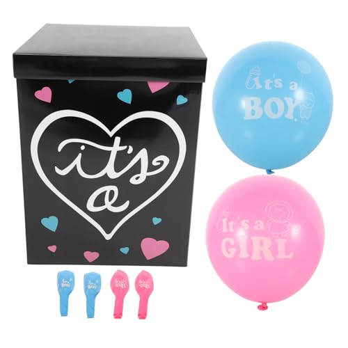 GARVALON 1 Set Geschlecht Offenbaren Box Für Babyparty Dekorative Papierschachtel Für Geschlecht Verkündung Mit 6 Luftballons Und von GARVALON