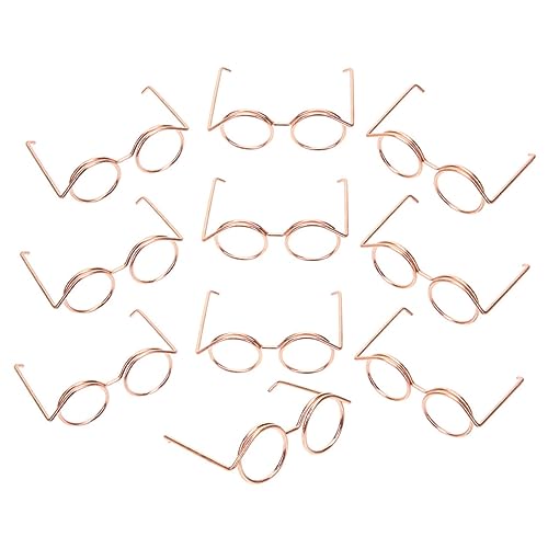 GARVALON 10 Stück Puppenbrille Katze Klassische Retro Sonnenbrille Miniatur Puppen Sonnenbrille Brille Mini Sonnenbrille Für Puppen Puppen Anziehbrille Entzückende Mini Brille Mini von GARVALON