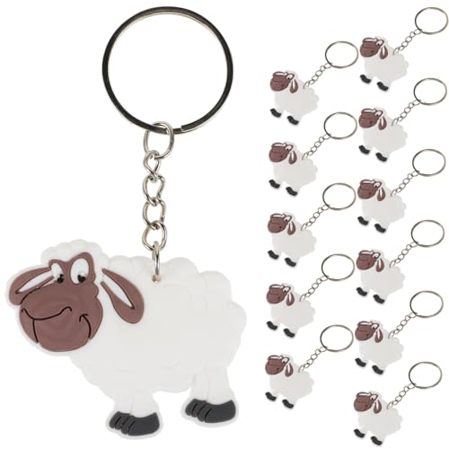 GARVALON 12 Stück Schaf Schlüsselanhänger Kinder Schlüsselanhänger Schaf Taschenanhänger Niedlicher Schaf Schlüsselanhänger Mini Tier Schlüsselanhänger Schaf Partyzubehör Miniatur von GARVALON