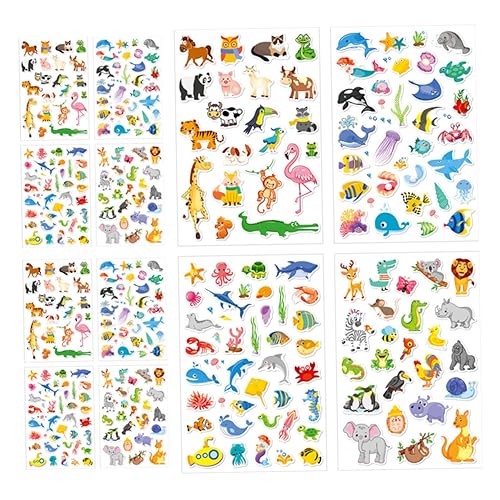 GARVALON 12St Meeresaufkleber belohnungssticker Kinder tiersticker Tier Sticker Cartoon-Aufkleber DIY-Aufkleber Ozeanaufkleber für Wasserflaschen Meerestieraufkleber süße Mini-Aufkleber PVC von GARVALON