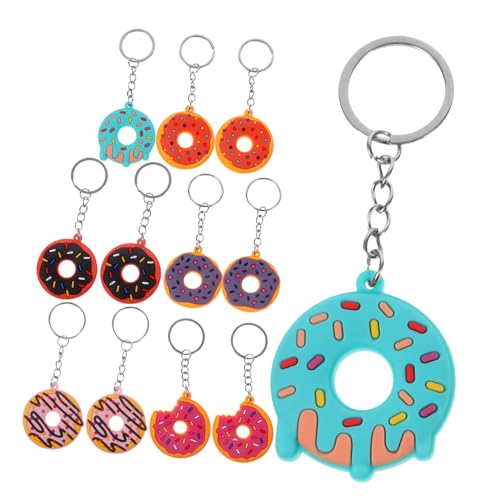 GARVALON 12St kuschelig cutermesserser Austauschgeschenke orgie schlüsselketten Miniaturen Rucksack-Anhänger Halter Anhänger zum Aufhängen von Donuts DIY Anhänger Donut-Anhänger-Charms PVC von GARVALON