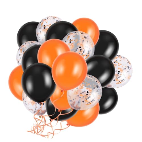 GARVALON 15 Stück Halloween Luftballons Latexballons Für Partydekoration Inklusive Ballonstäbe Aufblasbare Halloween Deko Für Unvergessliche Feiern Und Anlässe von GARVALON