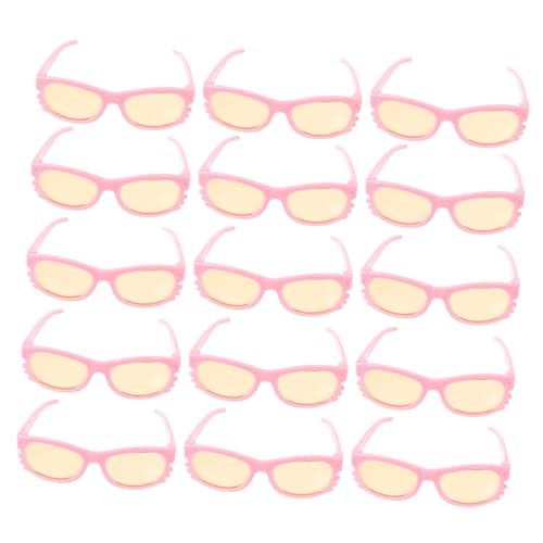 GARVALON 16St Minipuppenbrille Mini-Sonnenbrillenmodelle Brille für Puppe Puppen Sonnenbrille doll Accessories lustige Brillendekore kleine Puppensonnenbrille Plastik Rosa von GARVALON