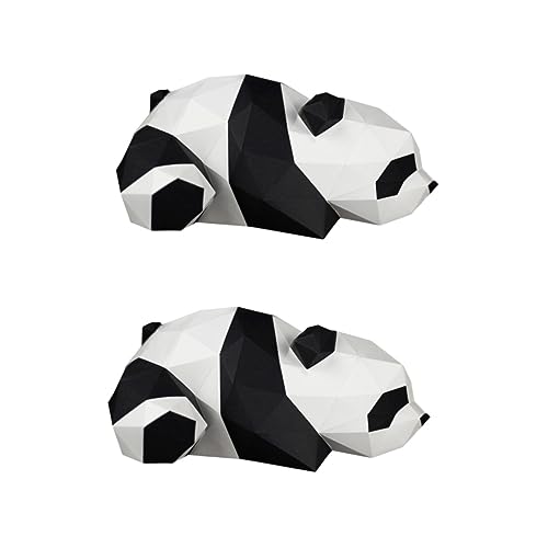 GARVALON 2 STK Stereoskopisches Papiermodell Panda-rätsel Für Kinder Tierische Dekorative Figur 3D-papierhandwerk Origami-Papier-Ornament-Spielzeug Süßes Panda-Spielzeug Papierhandwerk 3D von GARVALON