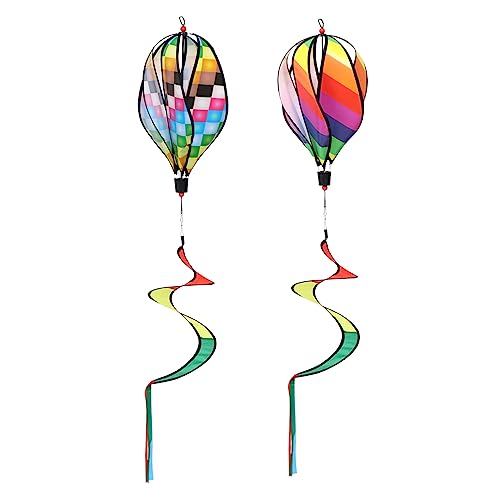 GARVALON 2 Stk Heißluft ballon Windst reifen Windmühle Spielzeug heiß hängen schöne winddreher partyknaller kinder sommerdeko funky trendige Outdoor-Dekorationen hängende Verzierungen Stoff von GARVALON