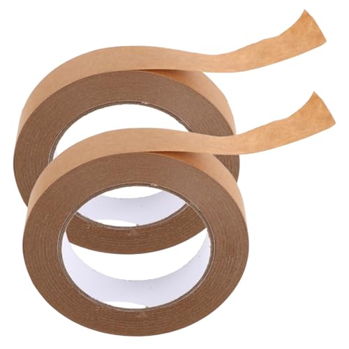 GARVALON 2 Stück Klebeband Hochleistungsband Kraftband Für Karton Papier Verpackungsband Versandband Metzgerpapierband Nachhaltiges Verpackungsband Abdeckband Kraftpapier von GARVALON