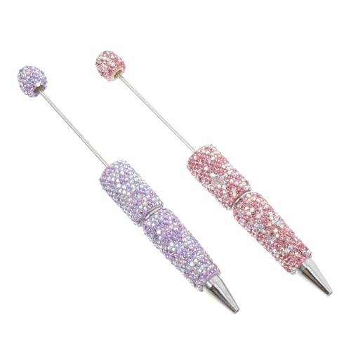 GARVALON 2 Stücke Strass Diamant Perle Stift Glitter Kugelschreiber Versenkbare Design Stilvolle Schreiben Party Büro von GARVALON