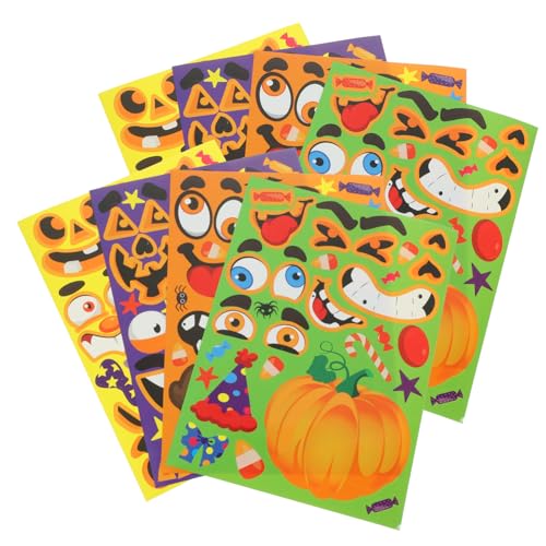 GARVALON 24 Blätter Halloween Party Halloween dekorative Sticker Halloween Sticker Cartoon Aufkleber weihnachtsdeko klebriger Aufkleber Halloween-Aufkleber Kupferplattenaufkleber von GARVALON