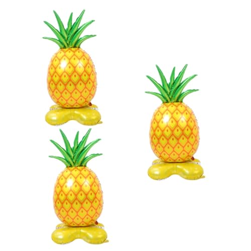 GARVALON 3 Stück Ananas Ballon Hawaiianische Folienballons Großer Aloha Ballon Aufblasbar Stehend Ananas Hawaii Party Ballon Helium Folienballons Ananas Party Dekoration von GARVALON