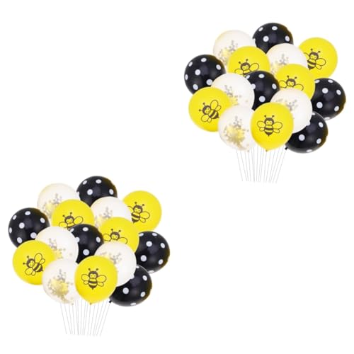 GARVALON 30 Stück 12 Partyballons Kit Geburtstagsballons Bienenanzug Für Bienenballon Kinder Partyballons Geburtstagsfeierballons Partydekoration Lieferungen Geburtstags Paillettenballons von GARVALON