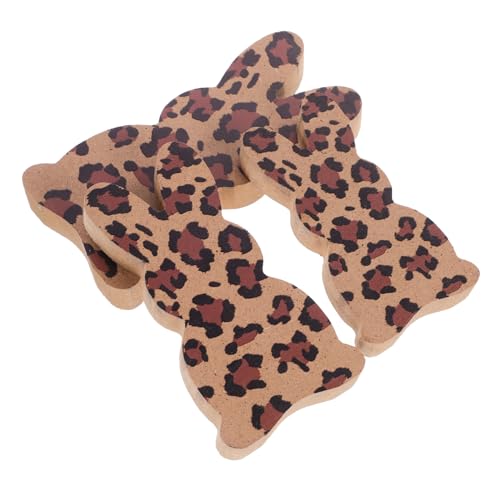 GARVALON 3St Kaninchen-Verzierung Hasenfiguren Bunny hausdeko Hasenschmuck Animal Figures Tischdeko zu Ostern osterhasen dekor osterzeichen dekor Hasenornament aus Holz MDF Leopard von GARVALON