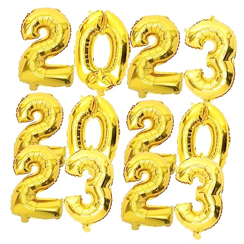 GARVALON 3er Set Aluminiumfolie Ballons Zur Neujahrsparty 2023 Festliche Ballondekoration Für Silvester Und Neujahr Hochwertige Partyballons Für Unvergessliche Feiern von GARVALON