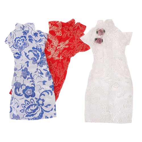 GARVALON 3st Puppenkleidung Puppe Hanfu Minipuppe Qipao Minipuppen Cheongsam Puppe Traditionelle Kleidung Puppe Chinesisches Kleid Puppe Chinesische Kleidung Puppen-Outfit Puppenrock Stoff von GARVALON