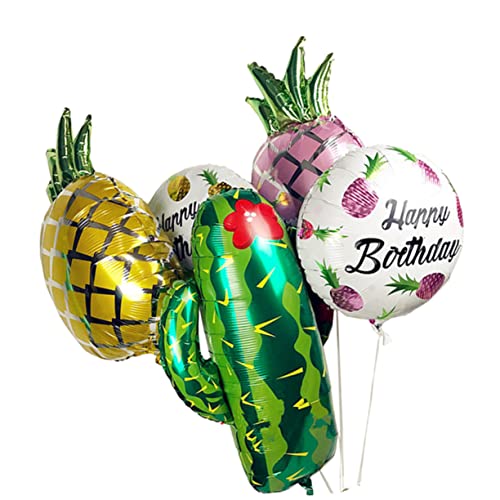 GARVALON 5St Zubehör für Partyballons Kaktus-Partydekoration Luftballons für Hochzeitsfeiern Folienballons Ananas-Dekor kakteendünger balloons pineapple dekorativer Luftballon Fruchtballon von GARVALON