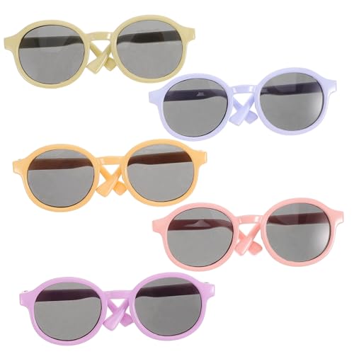 GARVALON 5st Puppenbrille Puppenhaus-Sonnenbrille Minibrille Für Puppen Mini-Sonnenbrille Für Puppen Lesebrille Für Puppen Miniatur-Brille Für Puppe Miniaturbrille Für Puppe Plastik von GARVALON