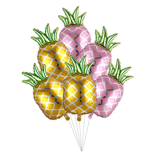 GARVALON 6 Stück 1 Satz Ananas-folienballons Partyschmuck Hawaiianische Partyverzierung Fruchtballon Große Luftballons Hawaiianische Mottoparty Hawaiianische Folienballons Aluminiumfolie von GARVALON