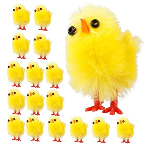 GARVALON 60st Osterküken Küken Dekoration Plüsch-küken-spielzeug Mini-fuzzy-küken Osterhühner Verzierung in Kükenform Küken Dekore Süße Kuscheltiere Chemiefaser Und Kunststoff Yellow von GARVALON