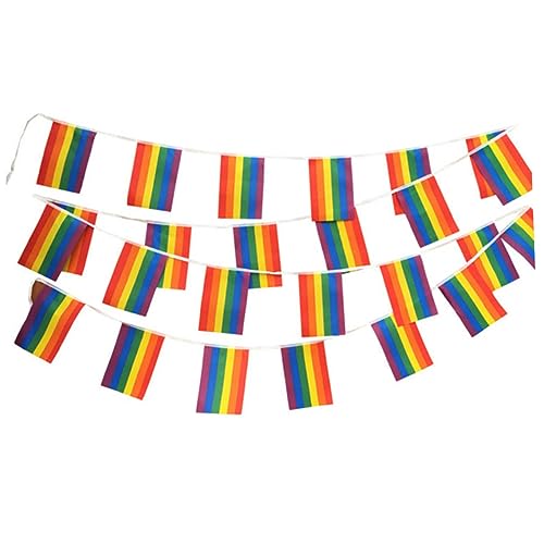 GARVALON 7M Regenbogen Flaggen Banner Buntes Wimpel Set Für LGBTQ Feiern Feste Und Dekoration Farbige Flaggen Für Partys Geschäfte Und Öffentliche ätze von GARVALON