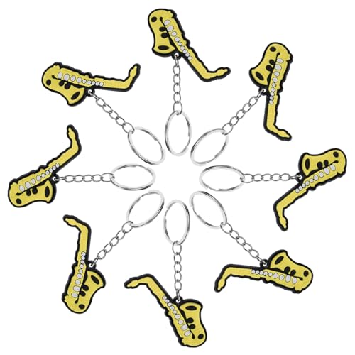 GARVALON 8 Stück Saxophon Schlüsselanhänger , Hängende Instrumenten Ornamente , Schlüsselanhänger , Musikinstrument Schlüsselanhänger , Rucksack Schlüsselanhänger , Instrumentenanhänger , von GARVALON