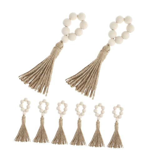 GARVALON 8er Set Serviettenringe Aus Holzperlen Rustikale Tischdekoration Für Hochzeiten Und Feste Handgefertigte Serviettenhalter Im Landhausstil Ideal Für Elegante Anlässe Und von GARVALON