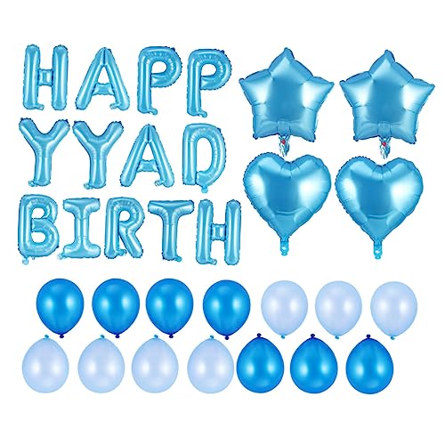 GARVALON Geburtstagsballon Set Bunte Luftballons Für Geburtstagsfeiern Partydekoration Kindergeburtstag Jubiläumsfeier Happy Birthday Ballons Blaues Design von GARVALON