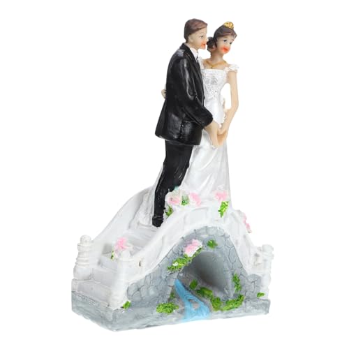 GARVALON Hochzeitstorte Dekoration Kompakte Tortendekoration Zarte Braut- Und Bräutigampuppe Multifunktionale Hochzeitsdekoration Zarte Paarfigur Desktop-paar-figur Desktop-paar-puppe Harz von GARVALON