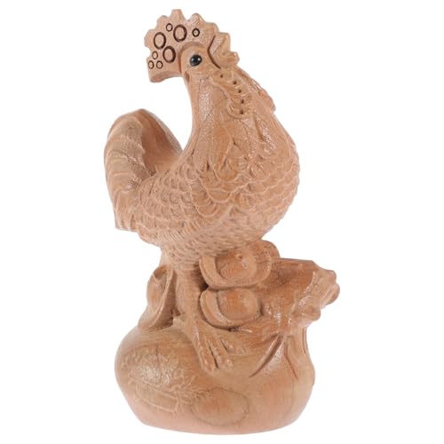 GARVALON Hühnchen-Ornamente Aus Holz Küken-Statue- Hühnerstatue Aus Holz Holzhandwerk Holz Huhn Hühnerstatuen Aus Holz Süße Küchendeko Hölzerne Hahnstatue Holz-küken- von GARVALON