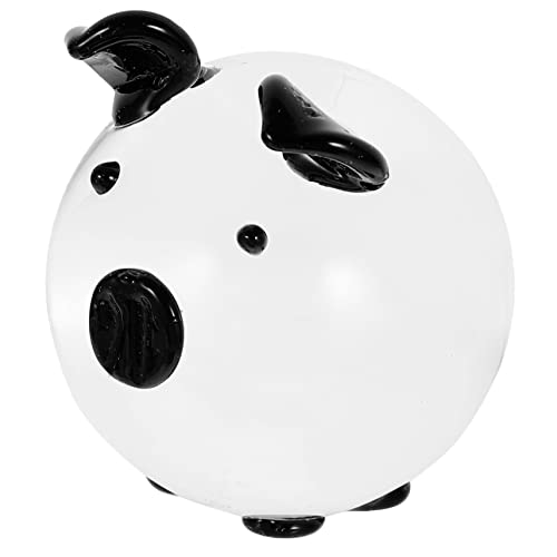 GARVALON Kristall-Schweinchen-Ornament Tierische Verzierung Süßes Spielzeug Tischdekoration Kuchen Topper Tierkreiszeichen Schmuck Tischplatte Black Kristallglas von GARVALON