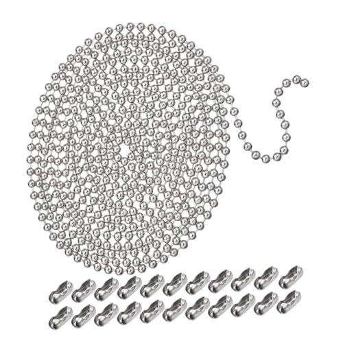 GARVALON Kugelkette mit Perlenverschlüssen Langlebige Bequeme Diy Halsketten für Anhänger Schlüsselanhänger Armee Tag und Schmuckherstellung Modernes Minimalistisches Design GARVALON Kugelkette mit Perlenverschlüssen Langlebige Bequeme Diy Halsketten für Anhänger Schlüsselanhänger Armee Tag und Schmuckherstellung Modernes Minimalistisches Design von GARVALON