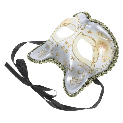 GARVALON Maske halloween hallowen masks partyspieße tuten party mitgebsel the mask mask kinder mask Katzenkopf Cosplay dekorativ Partyzubehör Partygeschenk Plastik Weiß von GARVALON