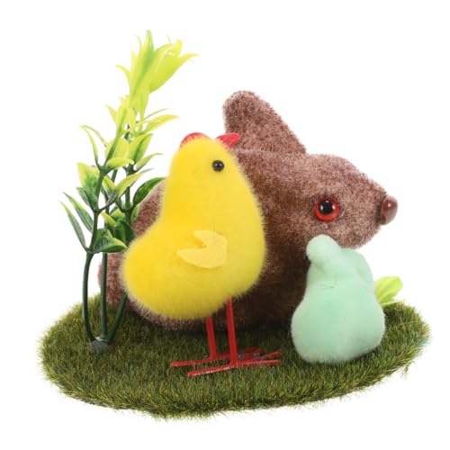 GARVALON Osterdekorationen Kleines Kaninchenhandwerk Kleine Hasenfiguren Zarte Hasenfiguren Mooshasen-Figur Entzückende Hasenfiguren Mini-mooshase Tischplatte Kleiner Hase Osterhase Plastik von GARVALON