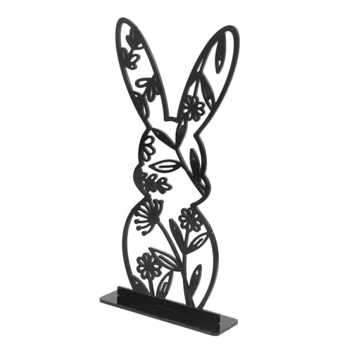 GARVALON Osterhase hasenförmchen Cute Decor Easter Bunny Easter Egg Decoration tischdeko Ostern Federmittelstücke für Tische Tischdekoration für Ostern Tischdeko zu Ostern Acryl Black von GARVALON