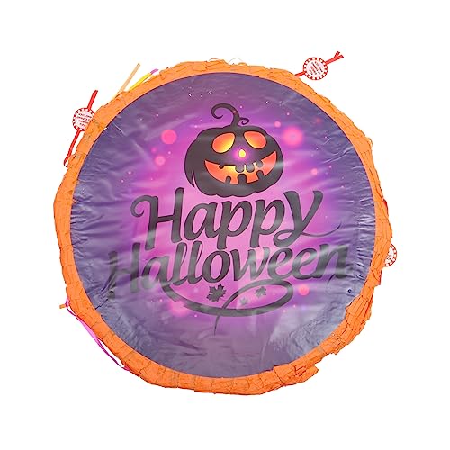 GARVALON Piinata Halloween Herbstdekorationen Pinata-spielzeug Outdoor-spielzeug Für Kinder Fröhliches Halloween Kürbis Fallen Gruselige Herunterziehende Piñata Kürbis-piñata Violett Papier von GARVALON