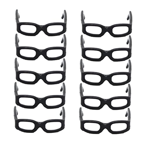 GARVALON Puppenbrille Mini Puppenhaus Zubehör Schwarze Brillen Für Spielzeugpuppen Modische Accessoires Für Rollenspiele Und Kreative Spielideen Mini Baby Puppe von GARVALON