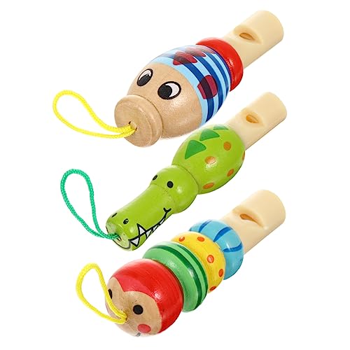 GARVALON Set Tierpfeife Musikalisches Babyspielzeug Cartoon Pfeifenspielzeug Pfeifenspielzeug Lernspielzeug Kinderpfeifenspielzeug Kinderspielzeug Holzpfeife Kreatives von GARVALON