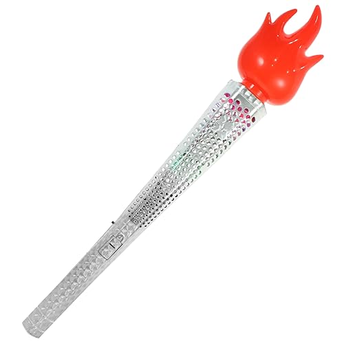 GARVALON Simulationsbrenner Cosplay-taschenlampe Glühen Dekor Spielzeug-taschenlampe Künstliches Fackelspielzeug Aufblasbare Flamme Feuer Gefälschte Flamme Lodern Schlag Spaß Silver Plastik von GARVALON