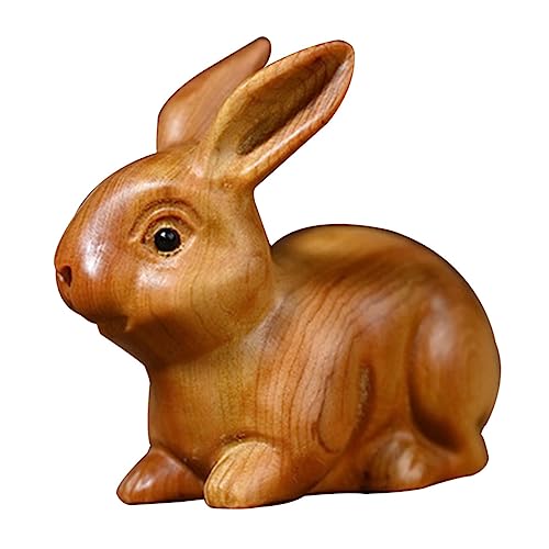 GARVALON Zodiak Hase Figurine Dekorative Holzfigur Handgeschnitzt Für Tischdeko Ostern Und Als Rabbits Deko Für Liebhaber Von Holzkunst Und Tiermotiven von GARVALON