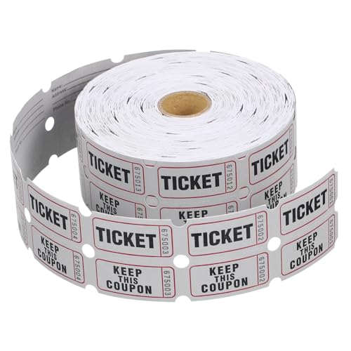 1 Rolle Lotterieschein coupon gutscheinheft Tickets Etiketten Eintrittskarte für Veranstaltungen Fahrt rote Tombola-Tickets Tickets in großen Mengen beschichtetes Papier Light Grey GAXIRE von GAXIRE