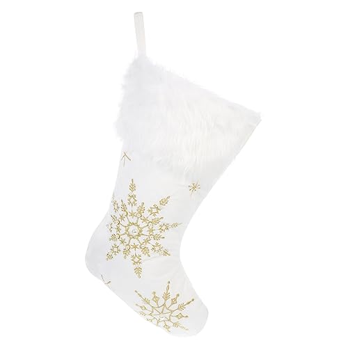 GAXIRE 1Stk Schneeflocken-Strumpf christmas socks weihnachtsstrümpfe kinder weihnachtsgeschenktüte weihnachtsgeschenk strumpf dekorative Strümpfe weihnachtssocke dekor Plüschstoffe von GAXIRE