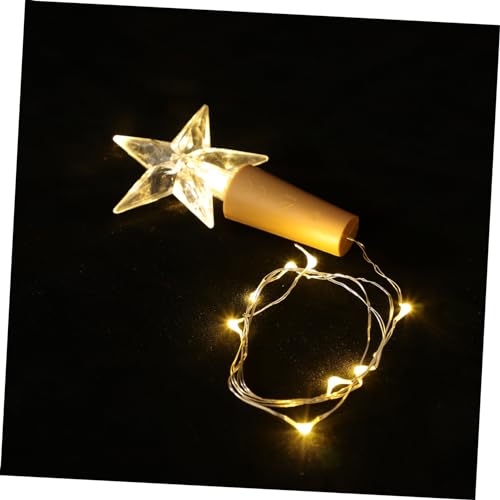 GAXIRE 2 Stück Schnur Weinflaschen Korken Lichterketten DIY Lichter Für Korken Weinflaschen Lichterketten Stern Dekor Kork Weinaufsatz Lichter Mini Lichterketten Mini Weinflaschen von GAXIRE