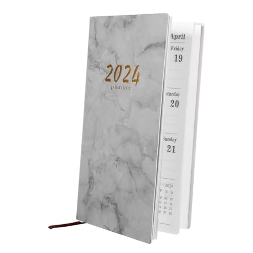 GAXIRE 2024 Zeitmanagement-notizbuch Terminnotizbuch Tragbarer Planer-notizblock Zeitplan Buch Planungshandbuch Kalender Buchen Wochenplaner Im Taschenformat Tagesplaner Papier Grey von GAXIRE