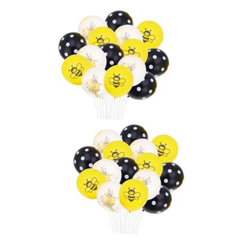 GAXIRE 30 Stück 12 Latexballons Bienenballons Bienenanzüge Partyzubehör Für Den Babygeburtstag Bienenanzug Für Kinder Ballons Mit Pailletten Zum Geburtstag Luftballons Für Die Babyparty von GAXIRE