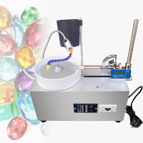 GAYAYAS Edelsteinfacettiermaschine 180 W, 2800 U/min, Jade-Winkelpolierer zur flachen Edelsteinverarbeitung, mit Manipulator und Wasserpumpe, für Schmuckpolierer von GAYAYAS